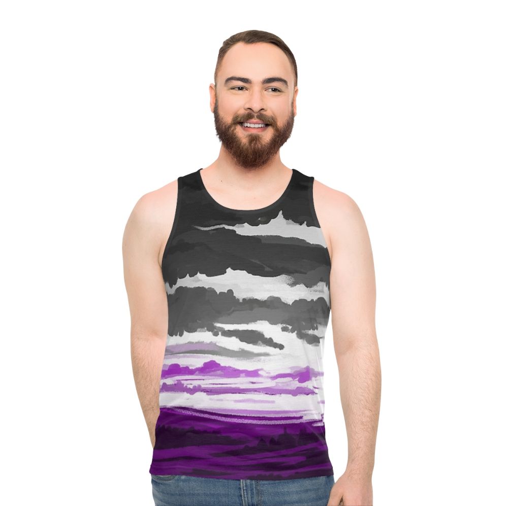 Asexual pride unisex tank top