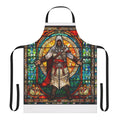 Colorful mosaic-style apron featuring a medieval church window design, perfect for fans of the Assassin's Creed franchise.