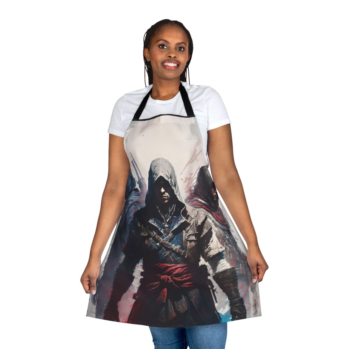 Assassin's Creed-inspired painting apron with assassin motif