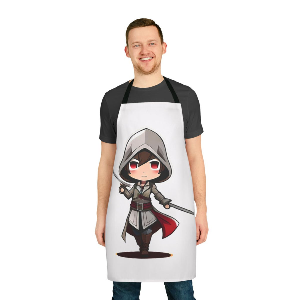 Assassin-themed cooking apron with video game-inspired design