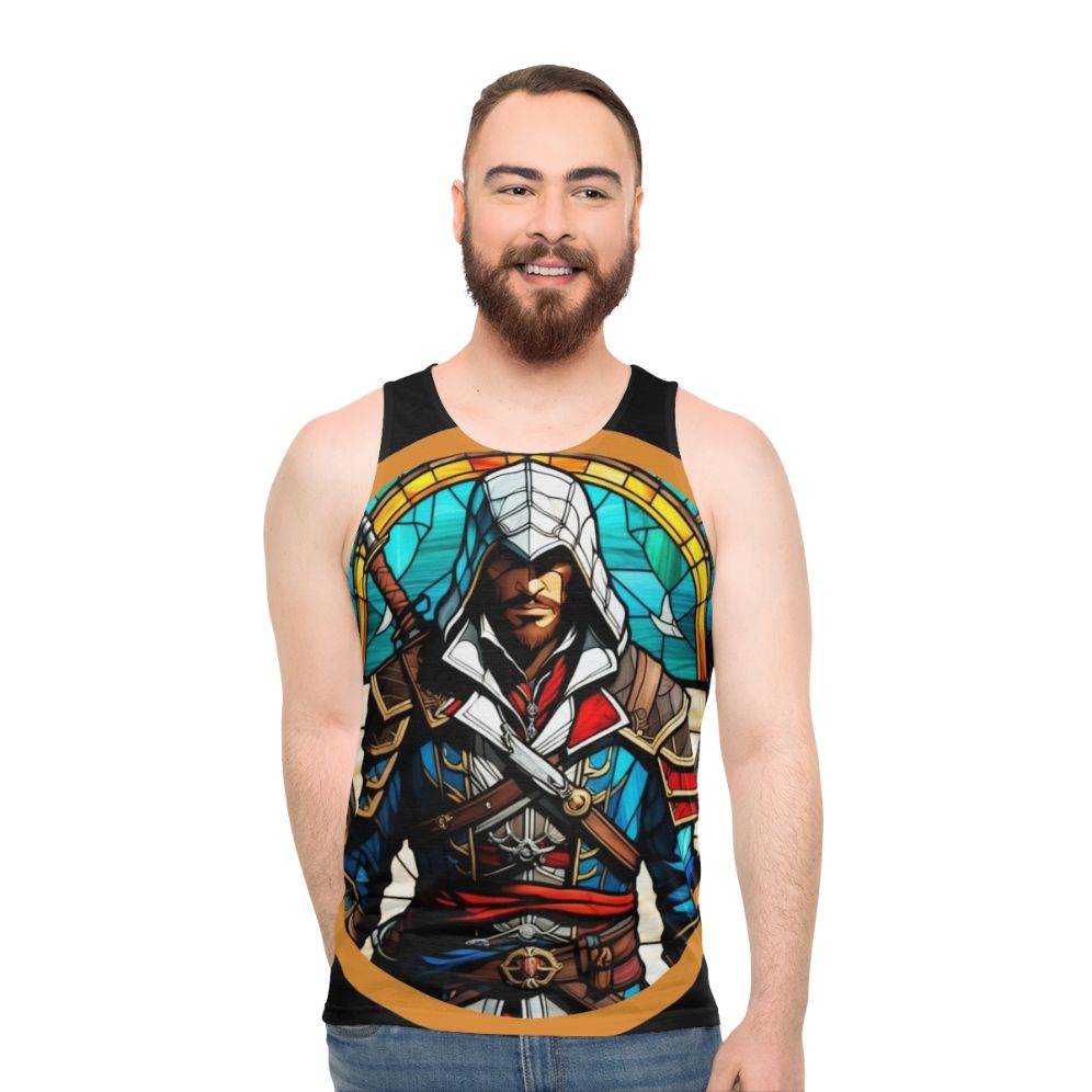 Assassin's Creed Edward Kenway Stained Glass Unisex Tank Top