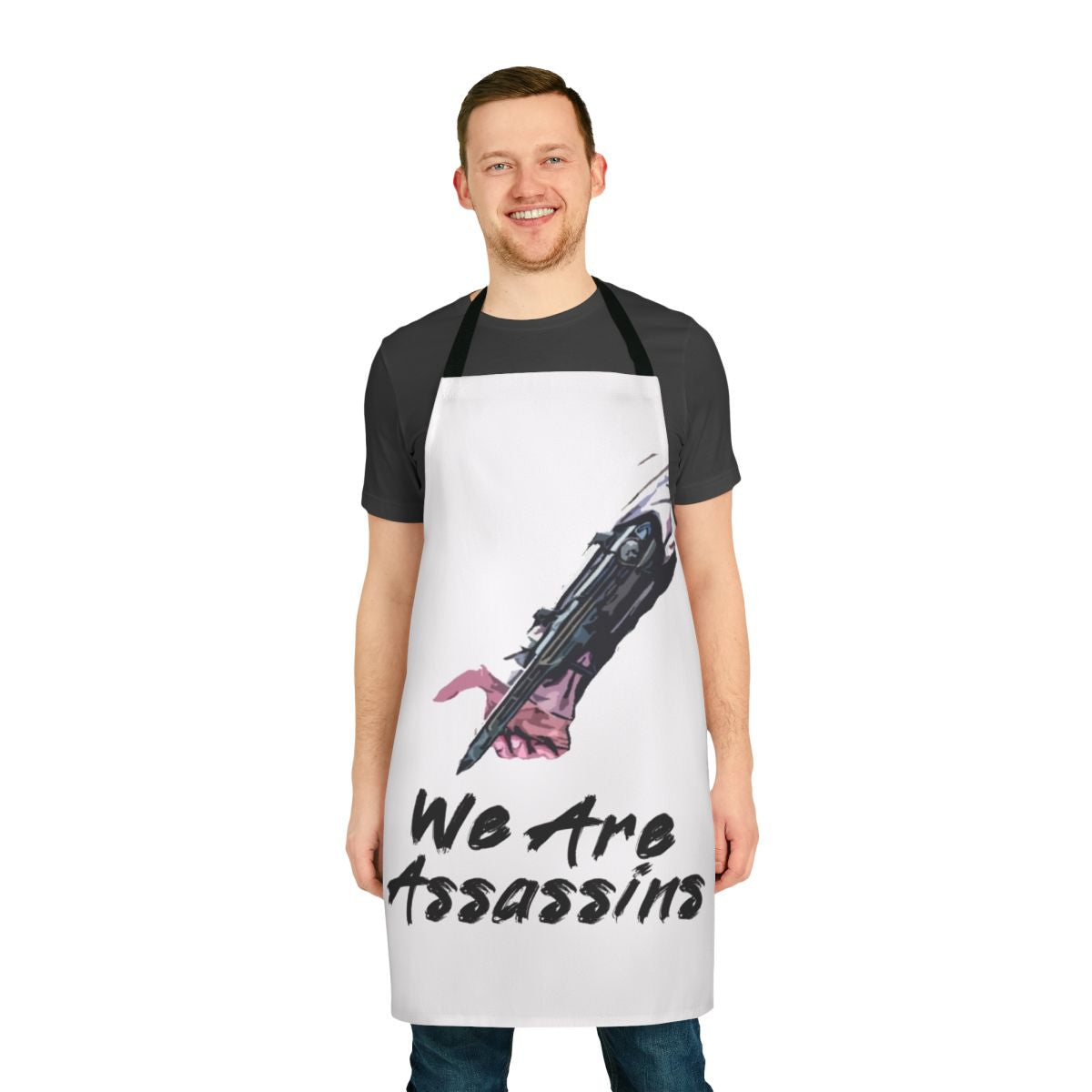 Assassins Creed themed apron with video game design