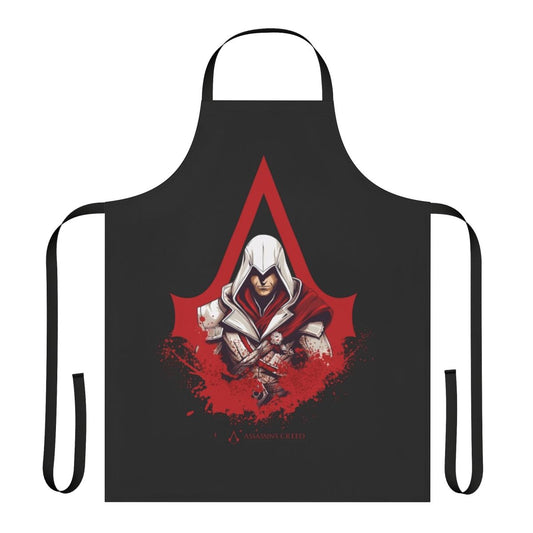 Assassin's Creed inspired apron featuring the game's iconic logo and design elements