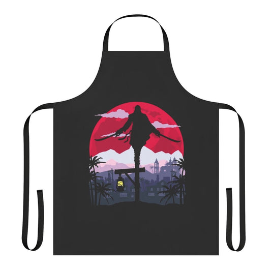 Assassin's Creed inspired apron with iconic game design elements