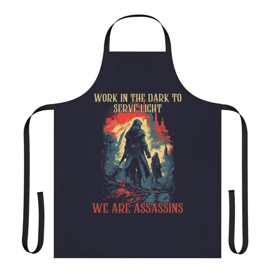 Assassin's Creed inspired apron with logo and text