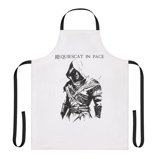 Assassin's Creed inspired apron with "Requiescat in Pace" text
