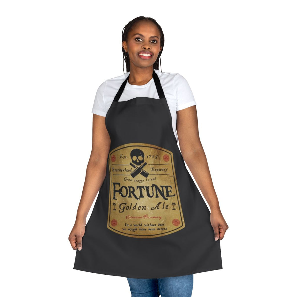 Assassin's Creed inspired beer label design printed on a high-quality apron