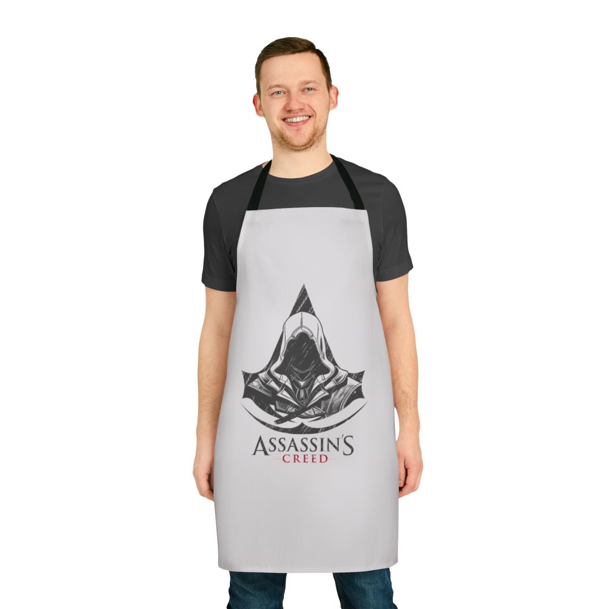 Assassins Creed inspired apron featuring a character design