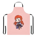 Assassins Creed inspired chibi fan art design of character Elise de la Serre printed on an apron