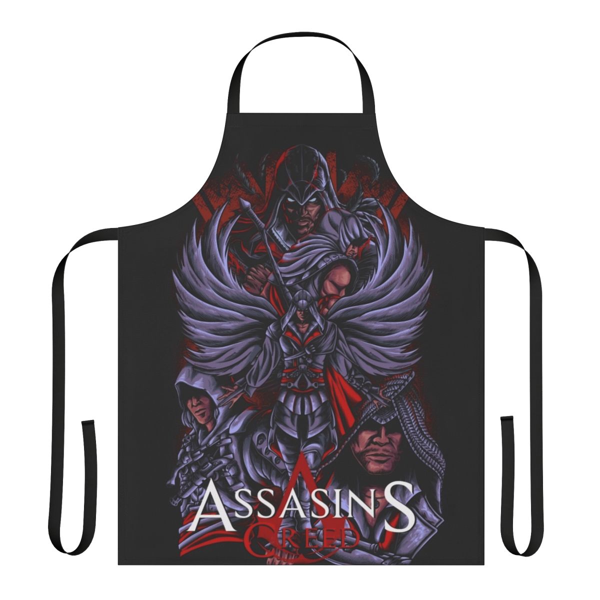 Assassins Creed inspired dark art apron with Nordic and order of assassins motifs