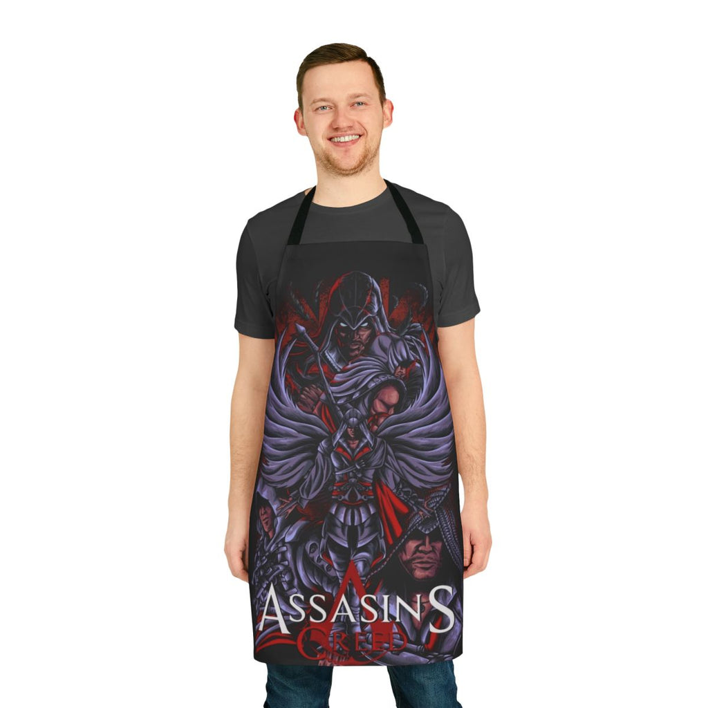 Assassins Creed inspired dark art apron with Nordic and order of assassins motifs