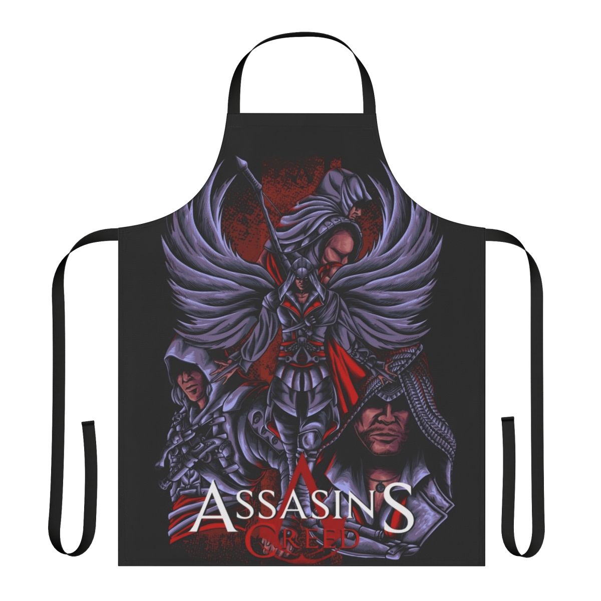 Assassins Creed inspired dark art apron with Nordic and fantasy design elements