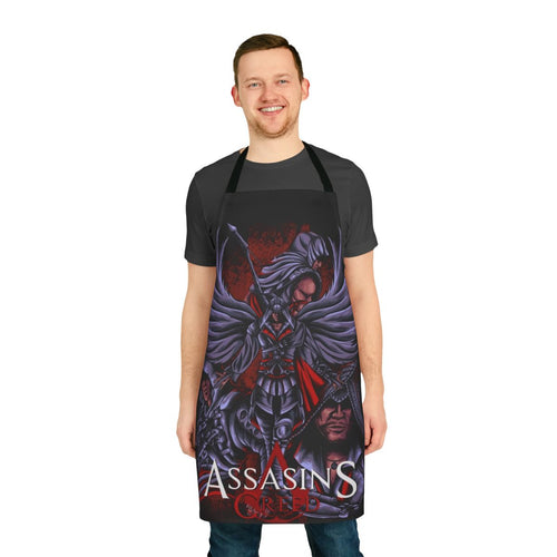 Assassins Creed inspired dark art apron with Nordic and fantasy design elements