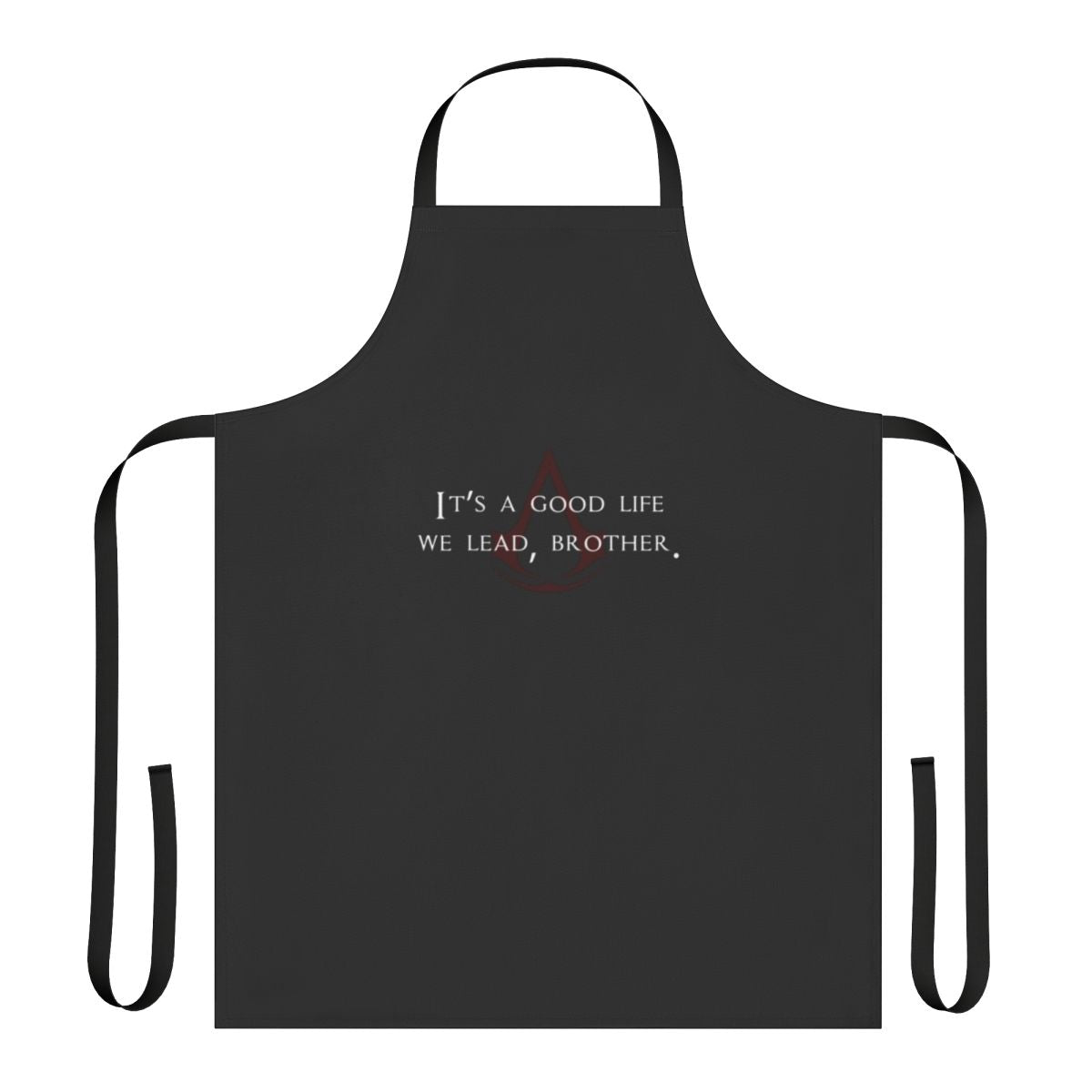 Assassins Creed inspired apron with dialogue text from the game