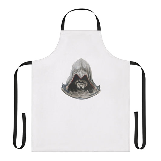 Assassin's Creed inspired apron featuring the iconic Ezio Auditore da Firenze character