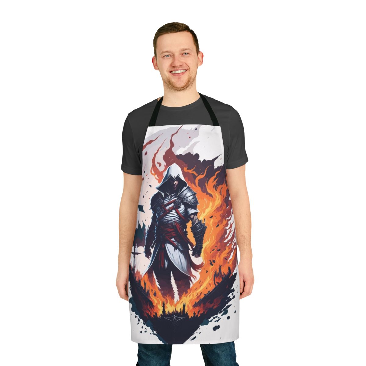Assassins Creed fan art design printed on a high-quality apron