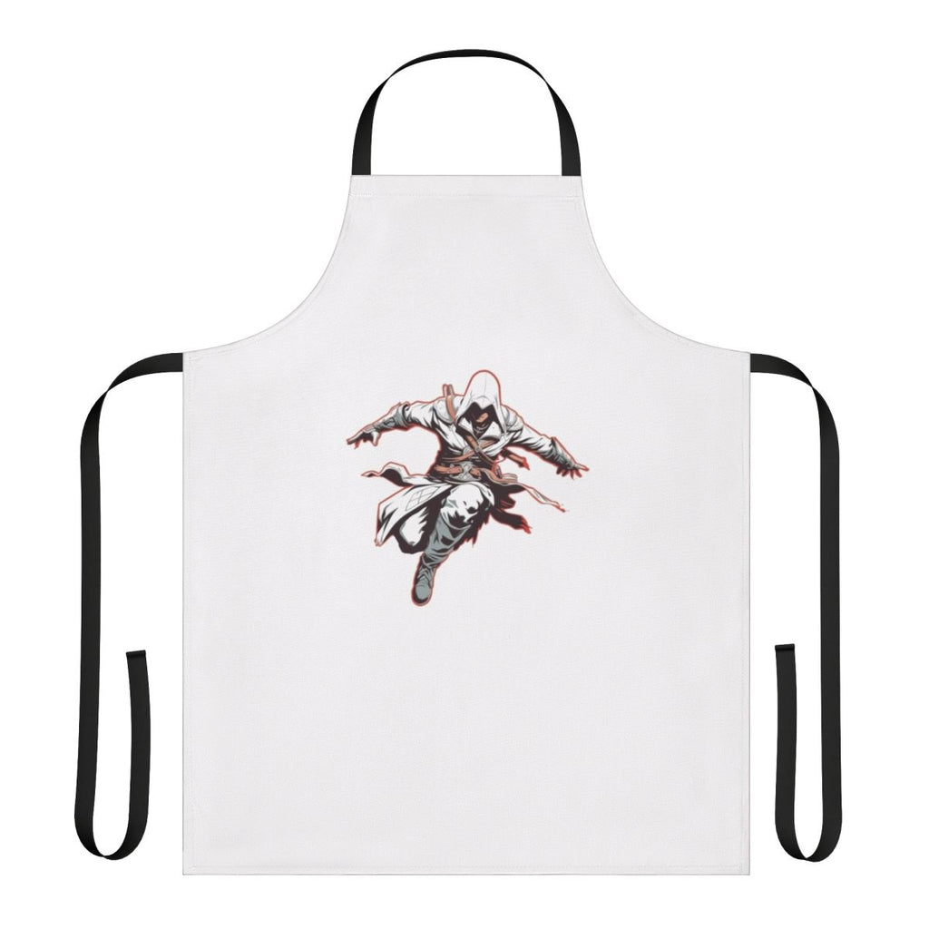 Assassins Creed-inspired apron featuring a Requiescat In Pace design