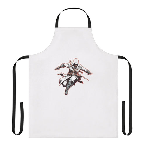 Assassins Creed-inspired apron featuring a Requiescat In Pace design