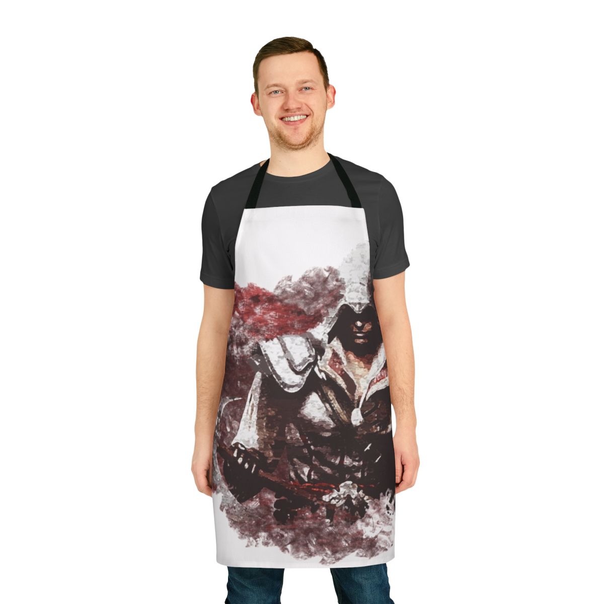 Assassin's Creed themed cooking apron with character design