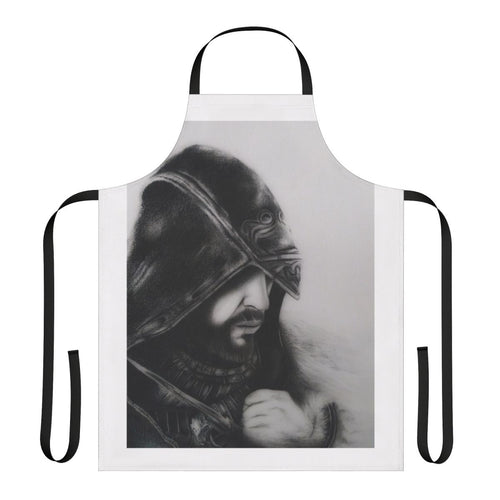 Assassins Creed inspired apron featuring a pencil drawing design