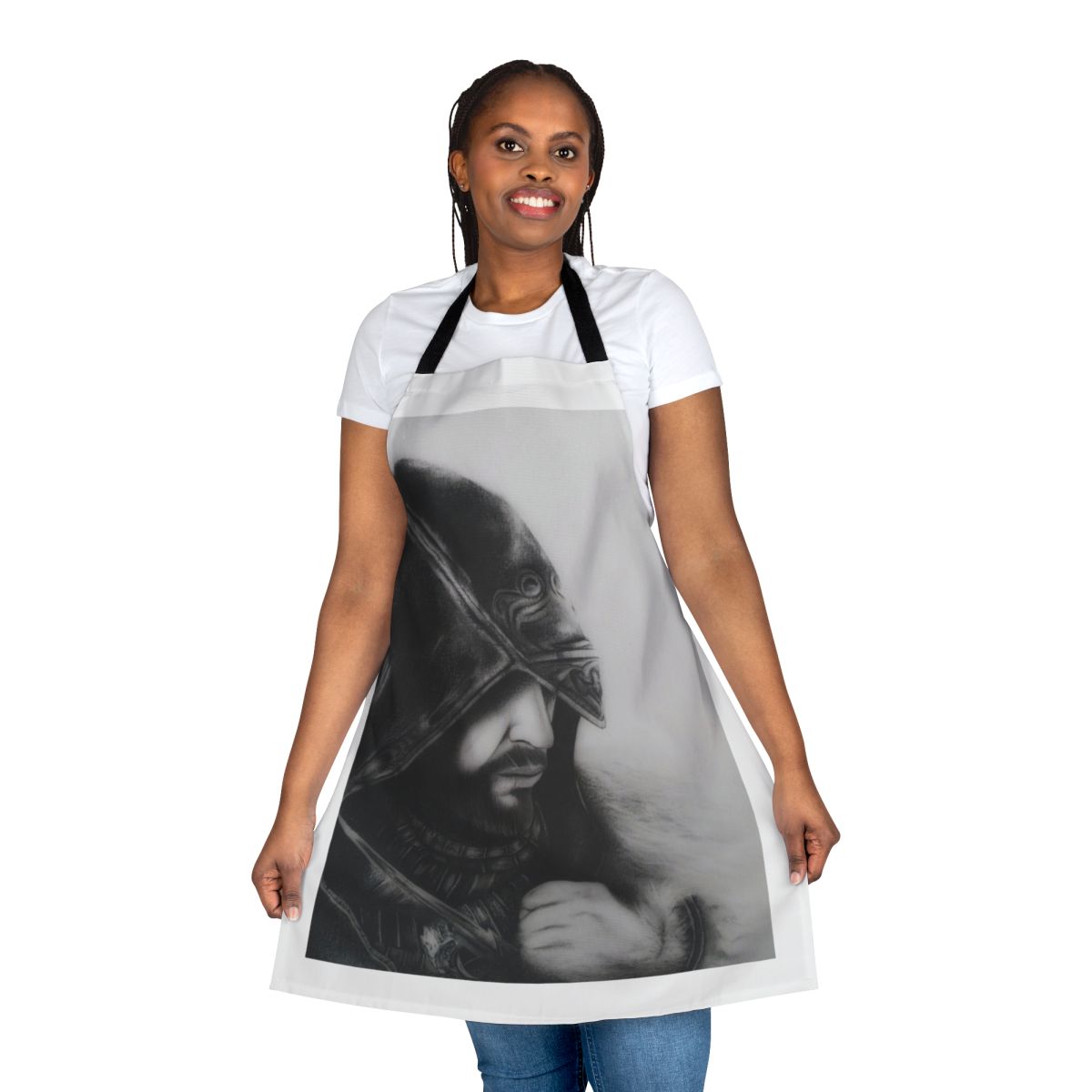 Assassins Creed inspired apron featuring a pencil drawing design
