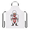 Assassin's Creed-inspired pixel art apron featuring the character Ezio Auditore