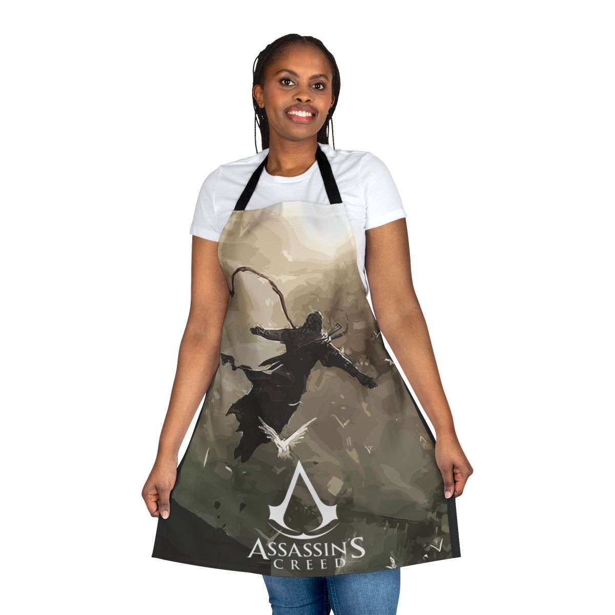 Assassin's Creed-themed apron featuring the Unity game logo and design