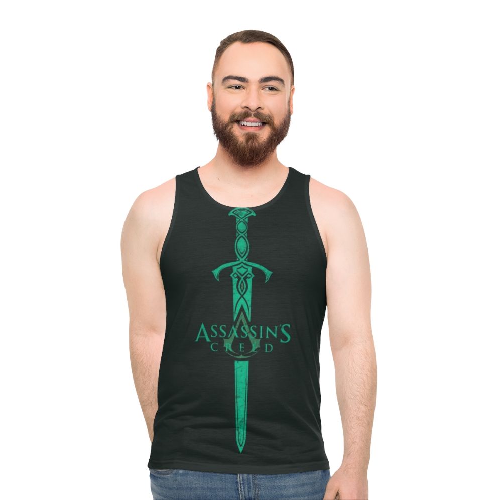 Assassins Creed medieval knight sword unisex tank top