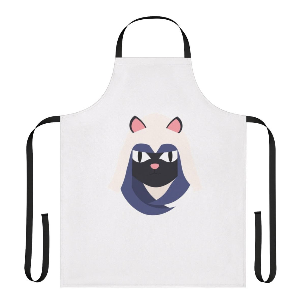 Assassin's Creed Mirage inspired cat apron with a black or gray cat design