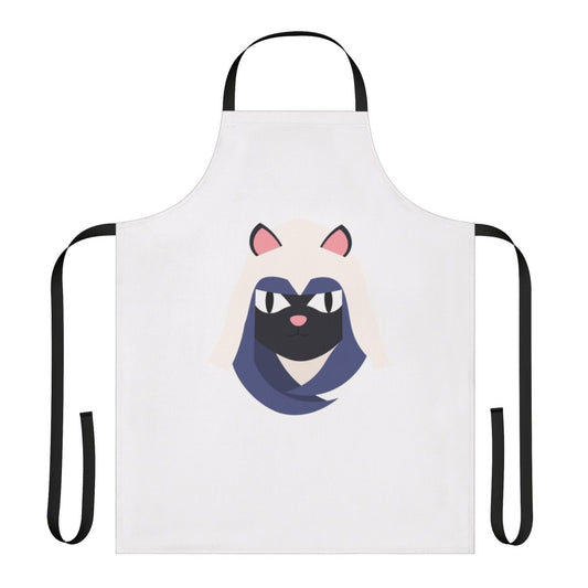 Assassin's Creed Mirage inspired cat apron with a black or gray cat design