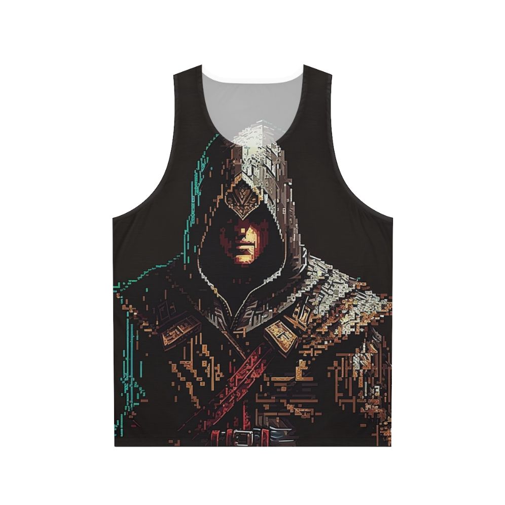 Unisex tank top featuring Assassin's Creed pixel art design