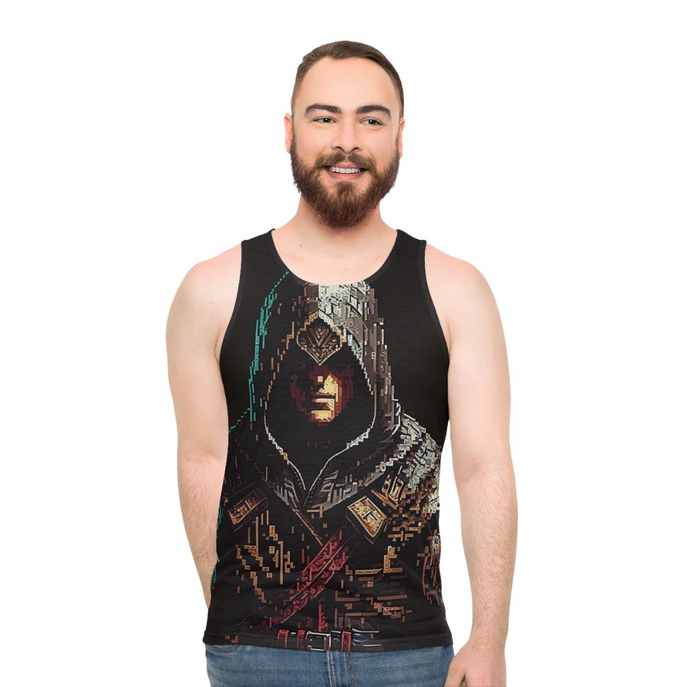 Unisex tank top featuring Assassin's Creed pixel art design