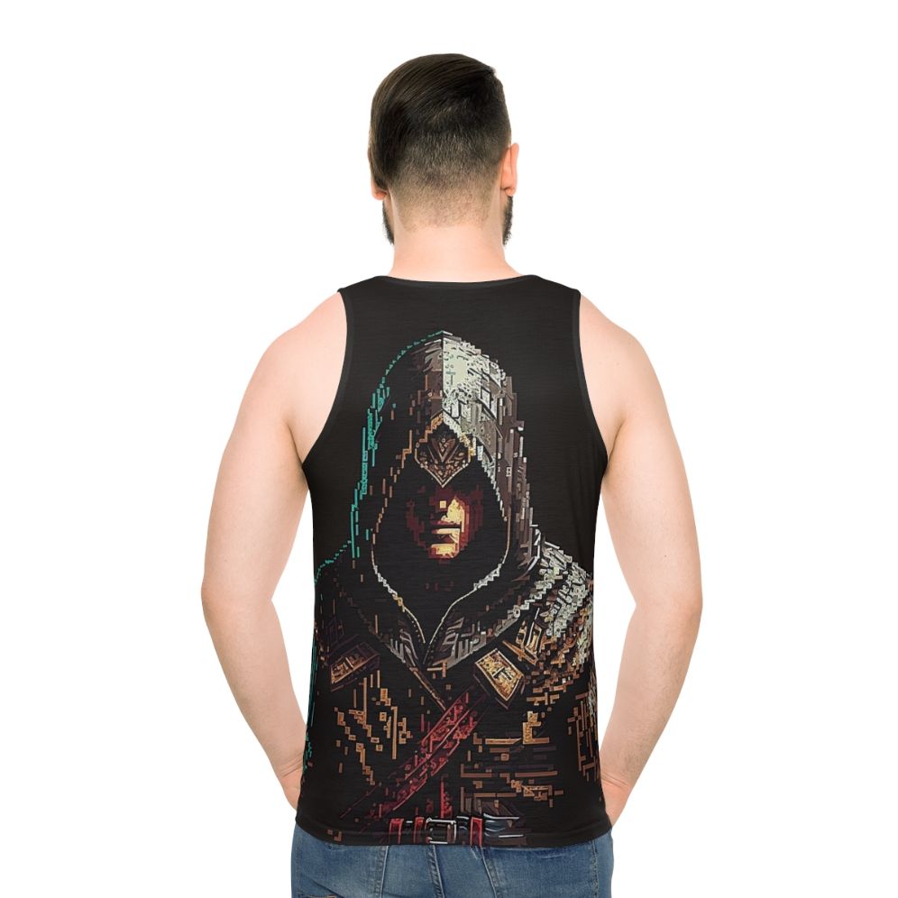 Unisex tank top featuring Assassin's Creed pixel art design