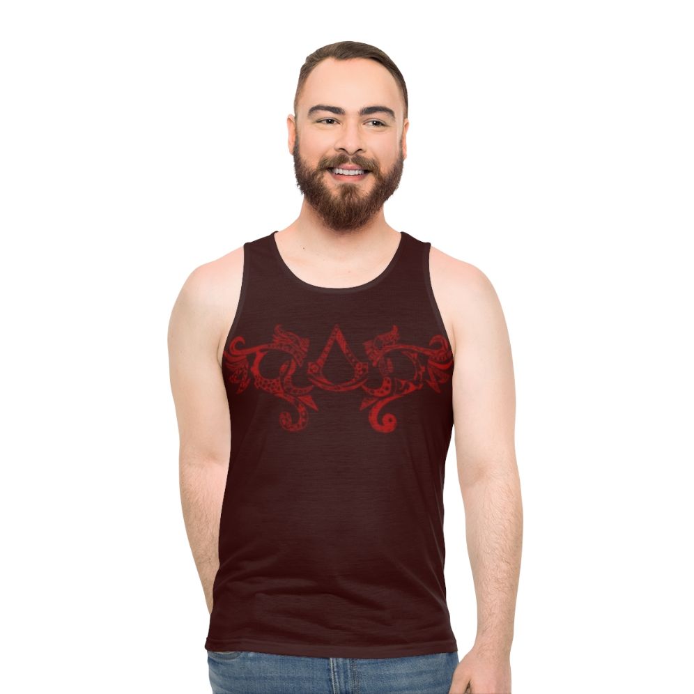 Assassin's Creed red tribal pattern unisex tank top
