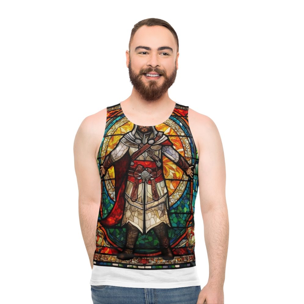 Assassin's Creed stained glass mosaic unisex tank top