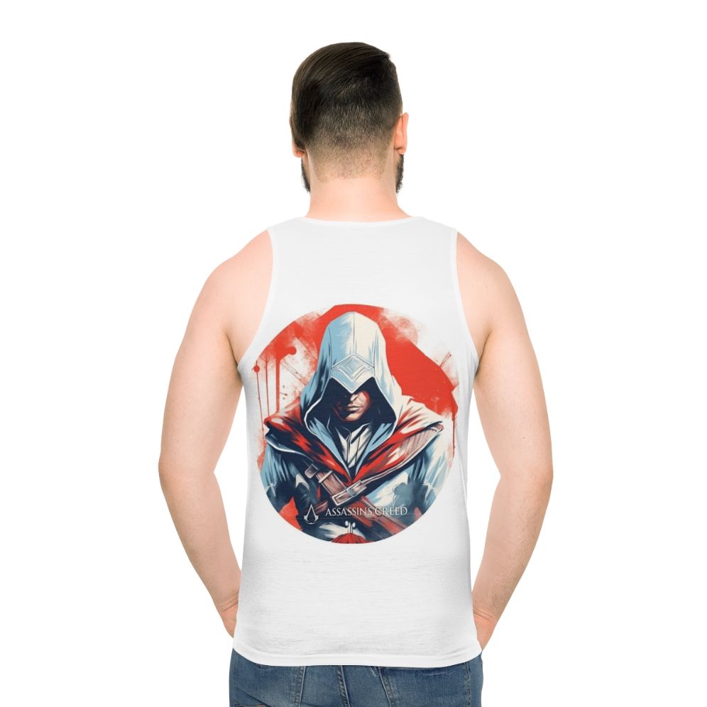 Assassin's Creed inspired unisex tank top with medieval warrior artwork