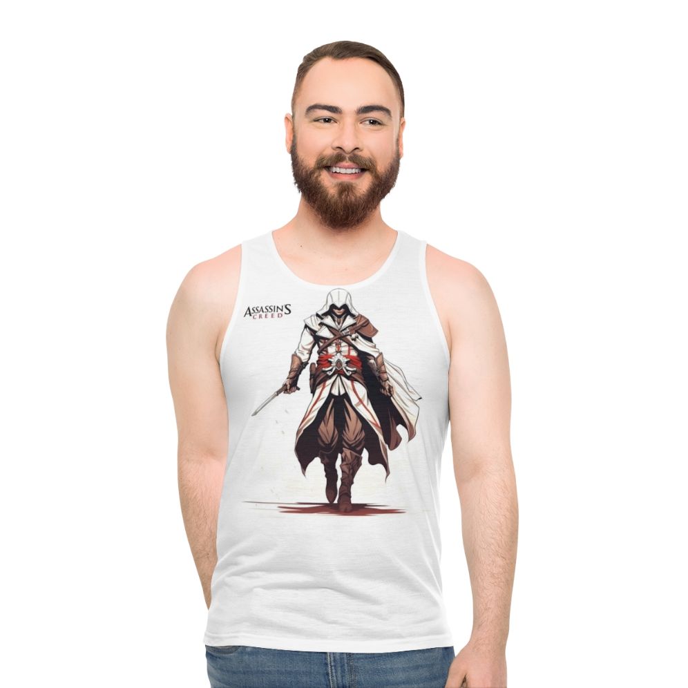 Assassin's Creed inspired unisex tank top with iconic gaming art