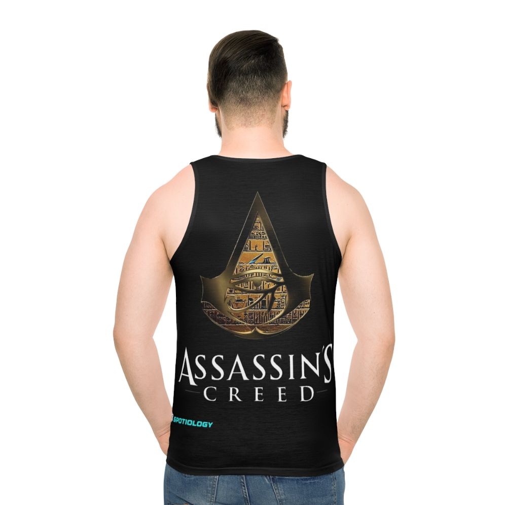Assassin's Creed inspired unisex tank top with Egyptian-themed graphics