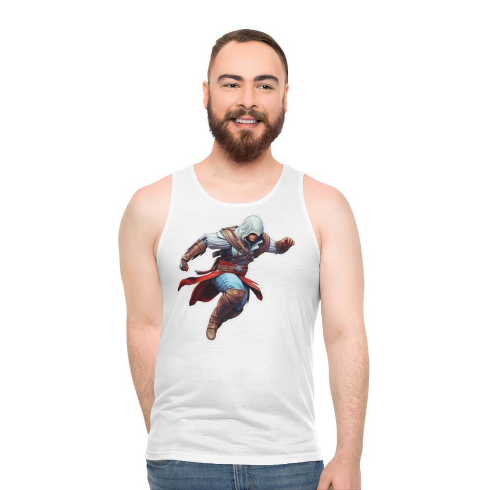 Assassin's Creed unisex tank top featuring fan art graphics
