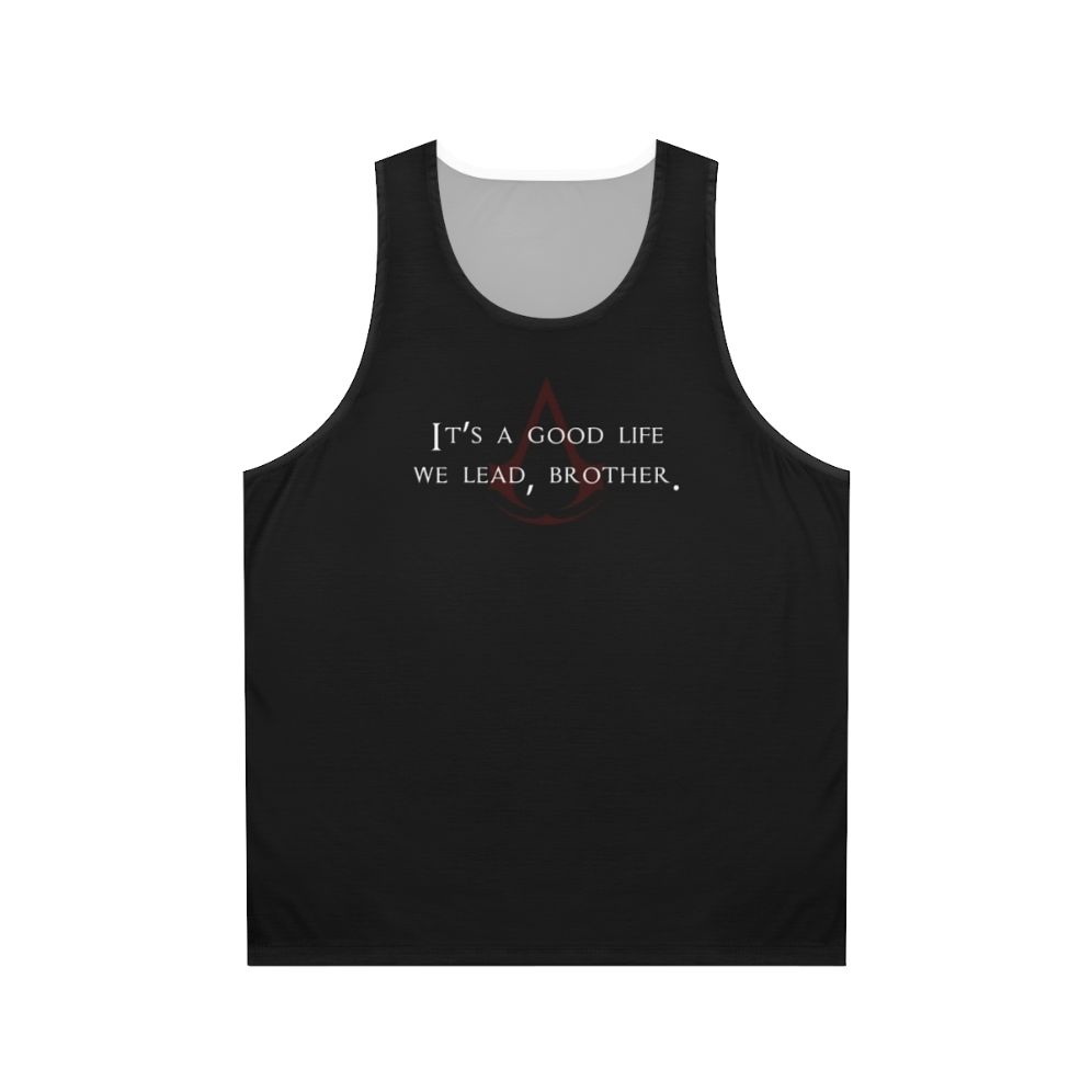 Assassin's Creed Unisex Tank Top with Iconic Dialogue