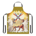 Assyrian-inspired apron featuring a lamassu, the iconic winged bull from ancient Mesopotamian culture