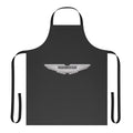 Apron featuring a high-quality Aston Martin logo design on a realistic carbon fiber background