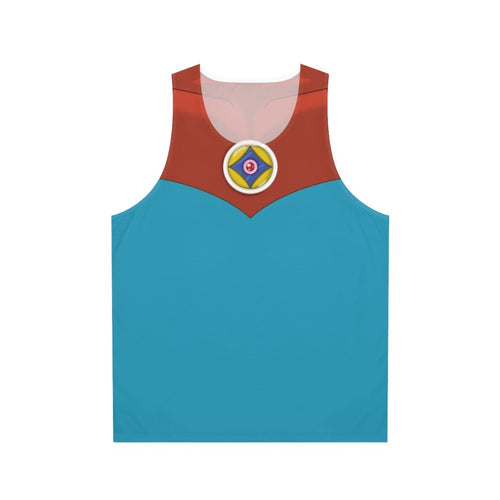 Astroganger unisex tank top featuring retro-futuristic mecha design