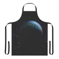 Astronaut-themed apron with space, star, and planetary exploration imagery