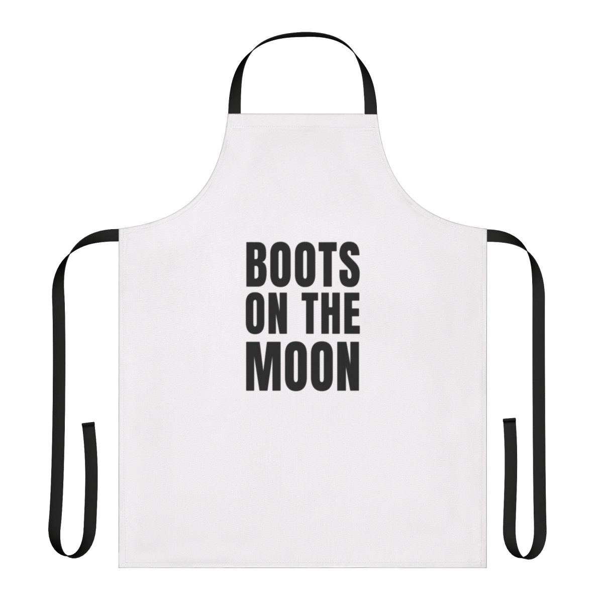An astronaut-inspired apron featuring space-themed graphics and quotes from the Netflix series "Space Force".