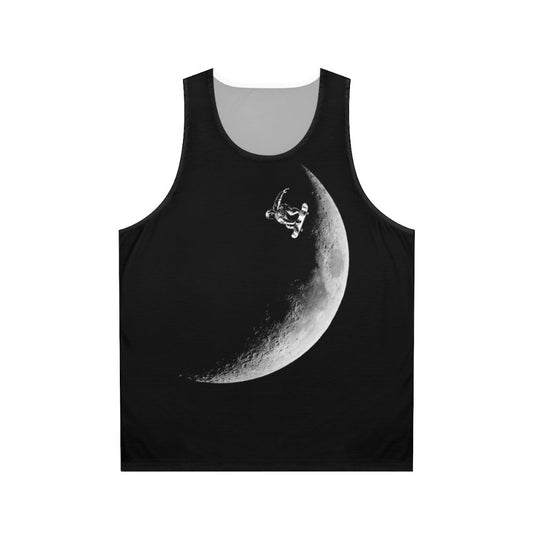 Astronaut skateboarding against a galaxy background