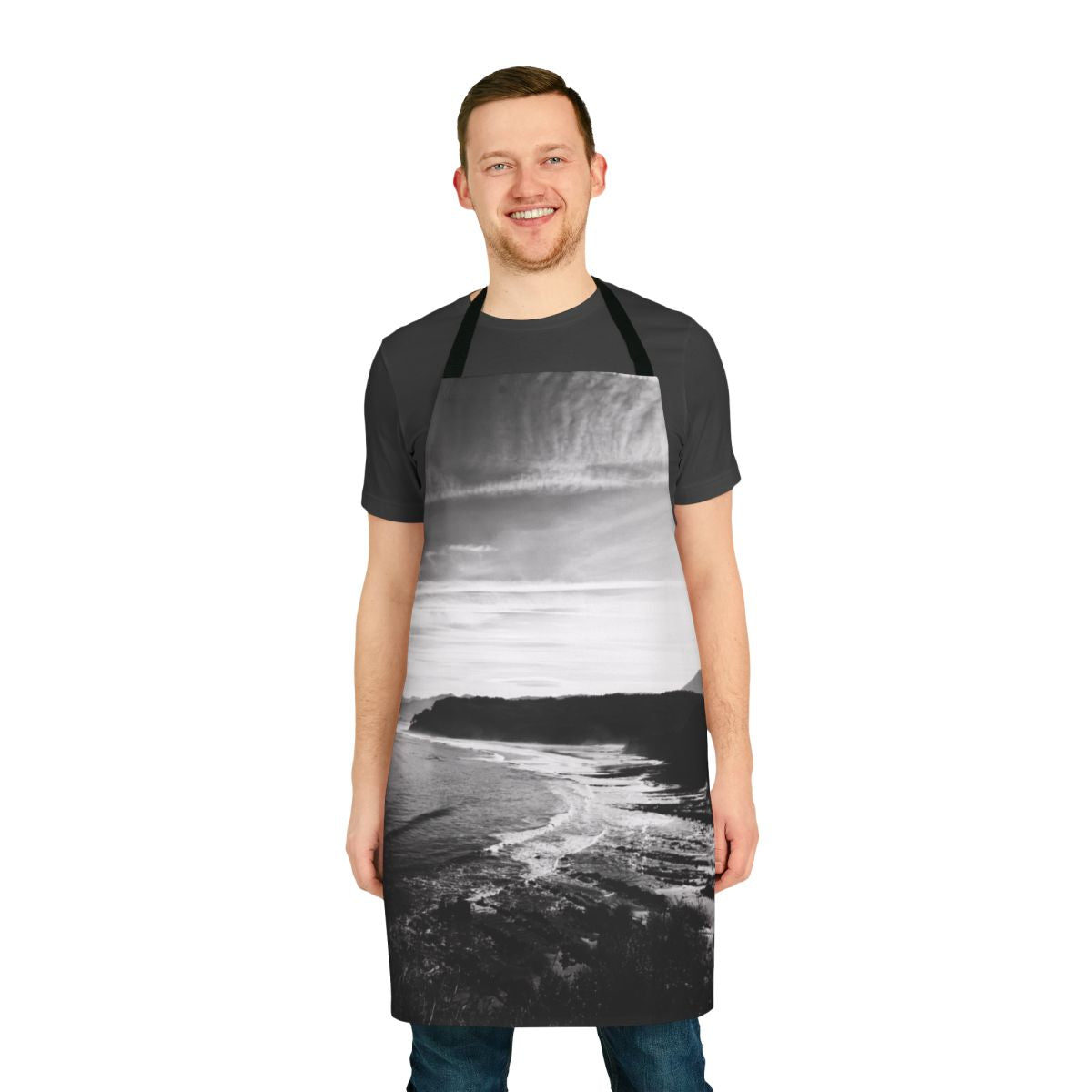 Asturias Coastal Landscape Apron with Stone Cliff and Water