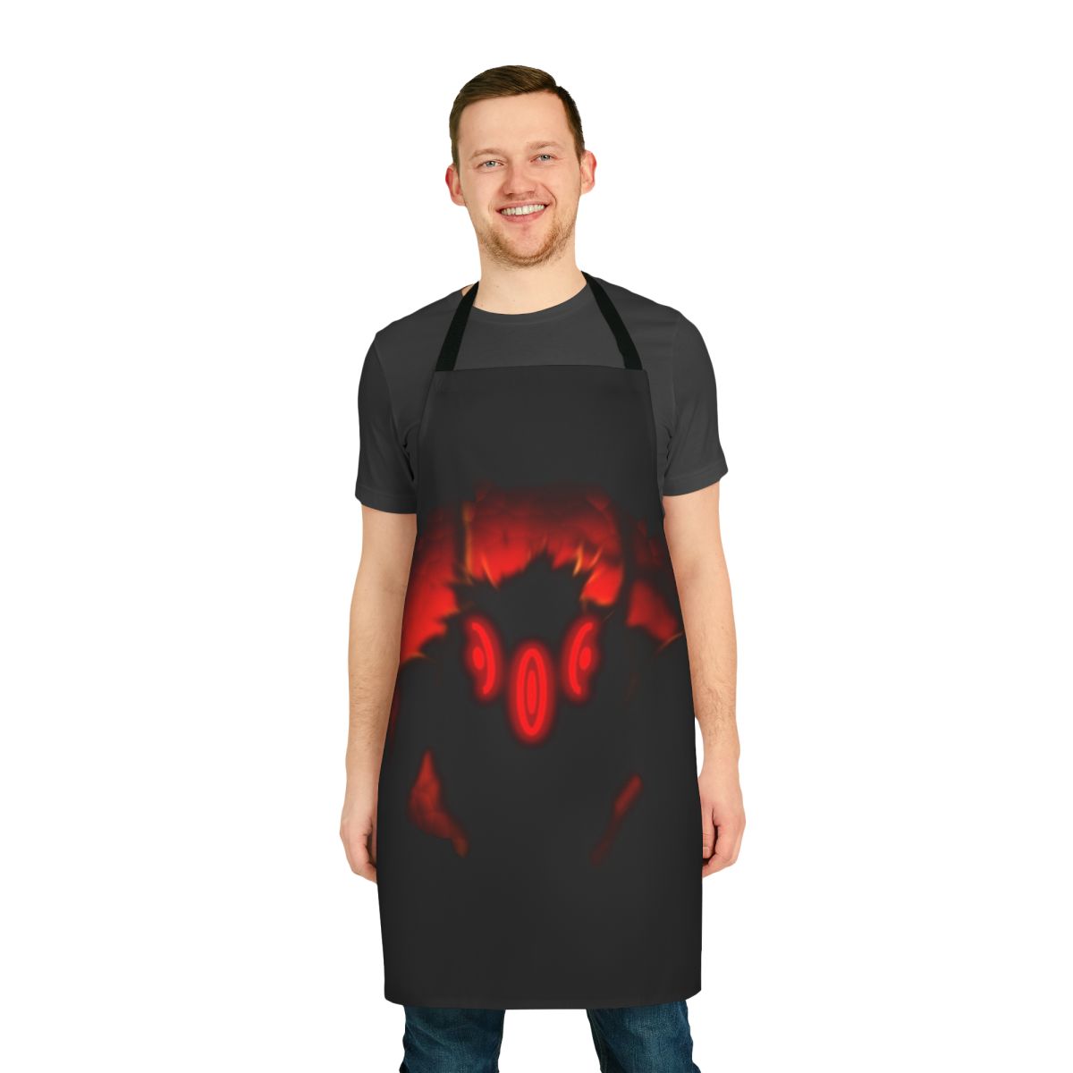 Vibrant, anime-style apron featuring Asura, the Kishin from Soul Eater