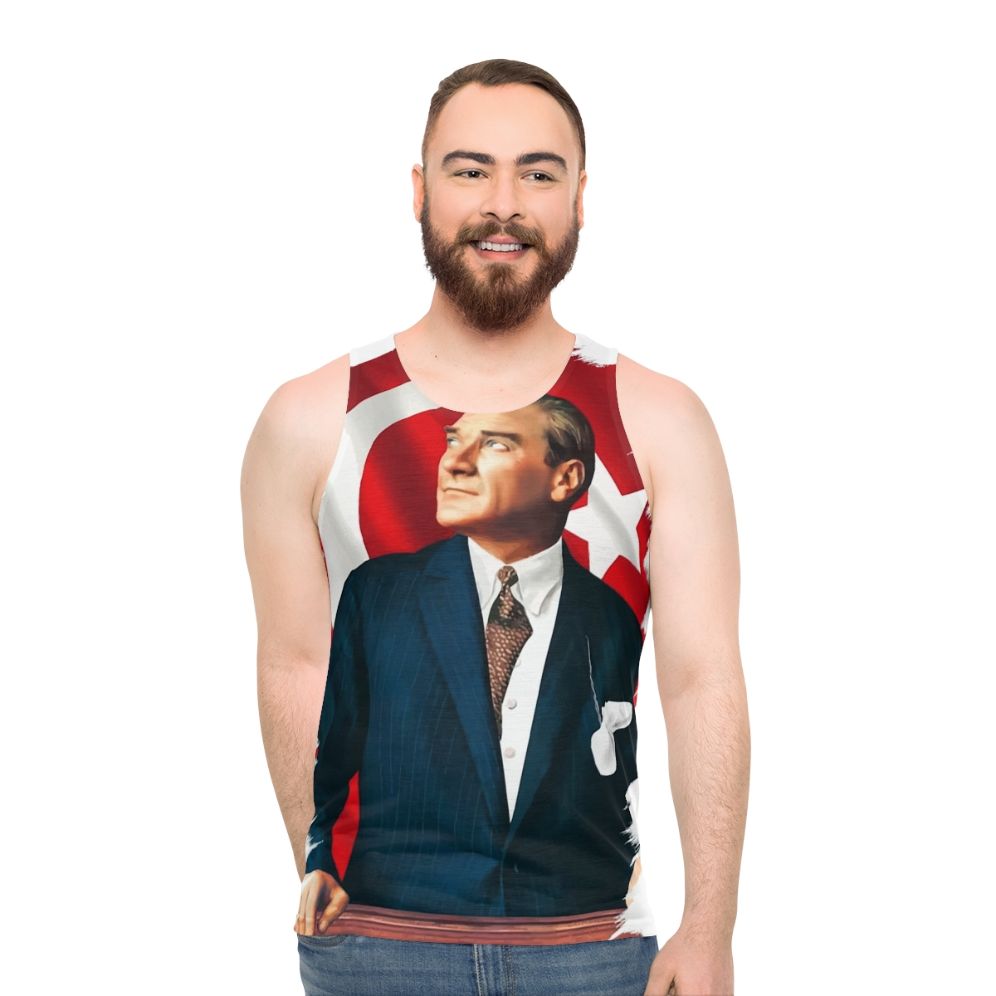 Ataturk Turkish Flag Unisex Tank Top