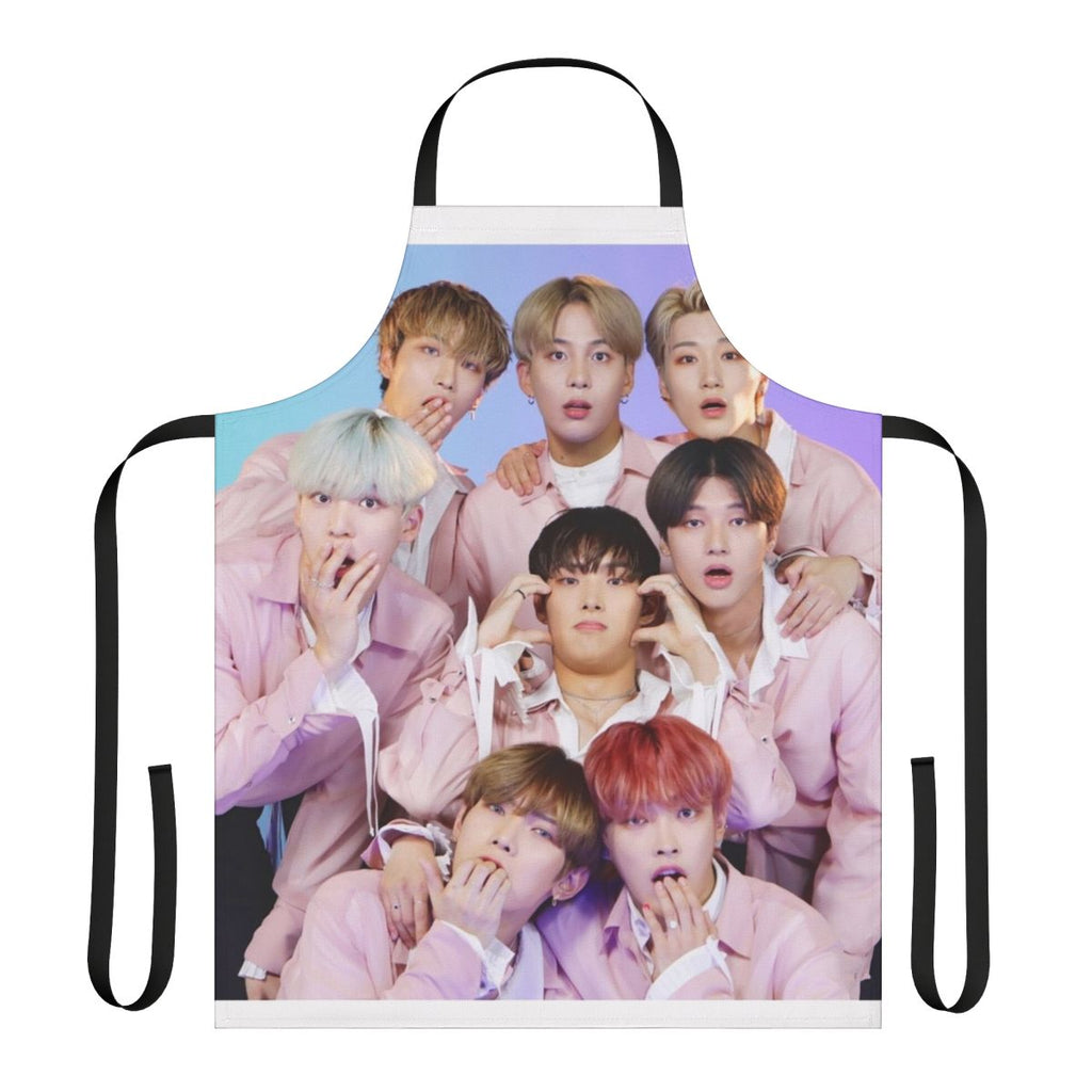 Ateez-themed apron with group members' names